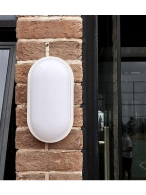 Assess Store 20W Oval Beyaz LED Armatür – IP65 Su Geçirmez Tavan/duvar Lambası, 6500K Beyaz Işık, 2000 Lümen, 27X16.7 Cm, Iç ve Dış Mekan Kullanıma Uygun, Banyo Balkon Bahçe Aydınlatması