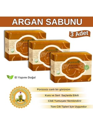 Assess Store Doğal Argan Sabunu 140 gr x 3 Adet - Tüm Cilt Tipleri Için - Nemlendirici ve Besleyici Etki