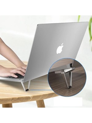 Assess Store Mini Laptop Standı Masaüstü Laptop Tutucu Laptop Standı Portatif Yapışkanlı Laptop Standı Set