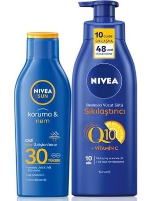 Assess Store Güneş Losyonu SPF30 200 ML+Q10 Sıkılaştırıcı Vücut Sütü 400 ml