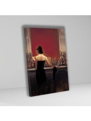 Assess Store Tekli Dikey Kanvas Brent Lynch Bar Akşam Yemeği Kadın Tablosu 50 x 70 GARTNM7088