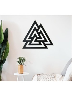 Assess Store Bcdhomedecor,valknut Metal Duvar Dekoru – Iskandinav Mitolojisi ve Odin Sembolü – Kelt ve Nordik Tasarım – Ev Dekoru (40-43CM) (50-53CM) ((50-53 Cm))