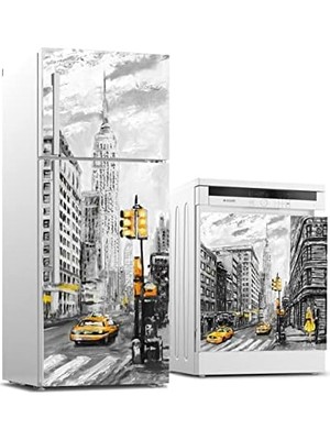 Assess Store Buzdolabı ve Bulaşık Makinası Beyaz Eşya Kaplama Newyork Yağlıboya