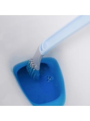 Assess Store Bakgelal Ergonomik Golf Sopası Tasarımlı Silikon Temizlik Fırçası (Mavi)