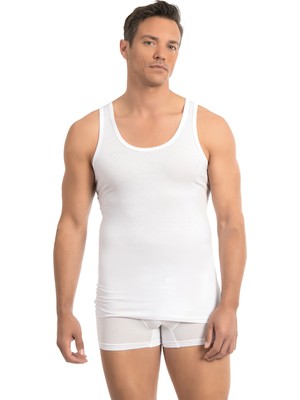 Özkan Underwear Özkan 12403 Erkek Likrasız Premium Kumaş Pamuklu Modal Esnek Rahat Kalın Askılı Atlet