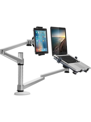 Assess Store Notebook ve Tablet Stant, 10-16" Dizüstü Bilgisayar ve 4.7-12.9" Tablet 2 Hareketli Ayarlanabilir Kol, Ergonomik Dizüstü Bilgisayar Standı Oa-9x (Oa-9x)