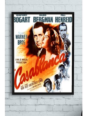 Assess Store (PSTER10422) Casablanca-Kazablanka Film Afişi Çerçeveli Tablo 2 (50X70CM)