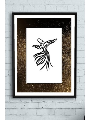 Assess Store (PSTER10698) Mevlana Tasarım Dini Çerçeveli Tablo (40X50CM)