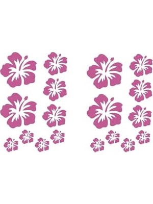 Assess Store Duvar Süsü (Sticker) 2 Adet Pembe Çiçekli Şeffaf Filmli Pvc 48X33X0,5CM