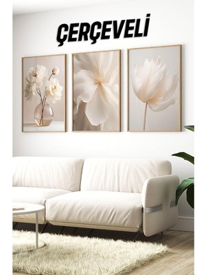 Assess Store Kututr Ahşap Çerçeveli Mdf Tablo Seti Salon ve Oturma Odası Için ÇT3086,ÇERÇEVELI 3086 32 x 42