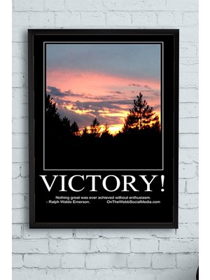 Assess Store (PSTER13826) Victory-Zafer Motivasyon Çerçeveli Tablo (50X70CM)