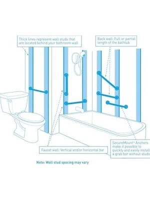 Assess Store 8718 18 Inç Banyo Tutunma Çubuğu, Paslanmaz