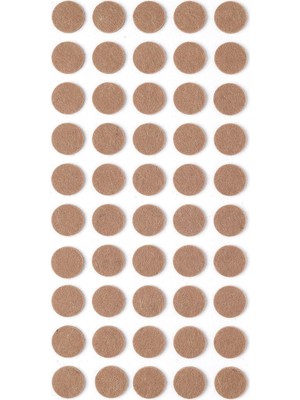 Assess Store Kahverengi 50 Adet Yapışkanlı, Masa, Koltuk Altı Parke Koruma Keçesi, Yuvarlak, 1,8 cm