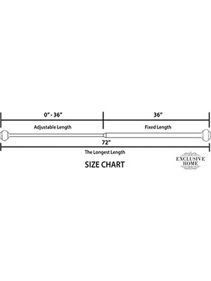Assess Store Fetter Wrap Çift Perde Çubuğu, Mat Siyah, 91 cm - 182 cm