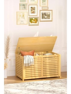 Assess Store Bambu Oyuncak Sandığı Oyun Odası Düzenleyici Oyuncak Dolabı Saklama Sandık DB-0032