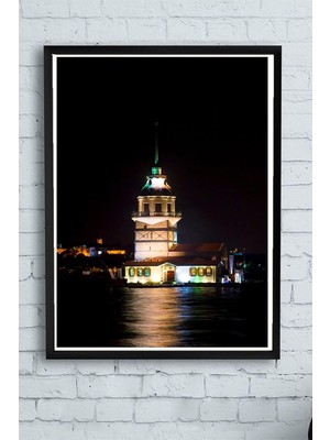 Assess Store (PSTER11669) Istanbul Kız Kulesi Manzara Çerçeveli Tablo 2 (40X50CM)