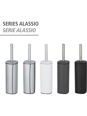 Assess Store Alassio Tuvalet Fırçası Tutucusu, Beyaz, Metal, 39,2 x 9,3 x 9,3 cm