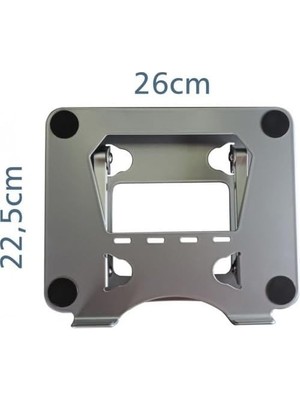 Assess Store DYT-815 Metal Ergonomik Uyumlu Katlanabilir Laptop Standı (Silver)
