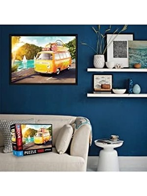 Assess Store Blue Focus 1000 Parça Puzzle Retro Minibus