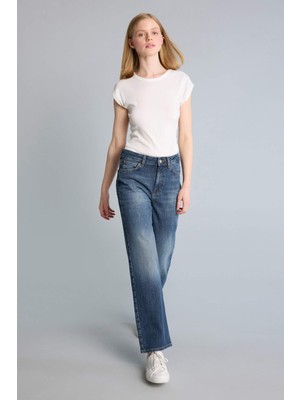DeFacto Comfort Straight Yüksek Bel Düz Paça Bilek Boy Jean Pantolon H2109AX26SM