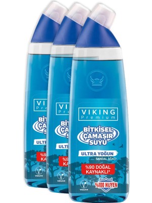 Viking Premium Konsantre Çamaşır Suyu Sandal Ağacı 750 ml Ultra Yoğun 3 Adet %90 Doğal Kaynaklı