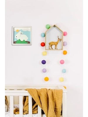 Assess Store Tavşan Temalı Katmanlı Mdf - Çocuk ve Bebek Odası Duvar Tablosu 33X33X2.5 cm