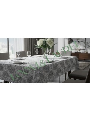 Assess Store Dokuma Dikdörtgen Masa Örtüsü 160 x 240 cm | Gri Ağırlıklı