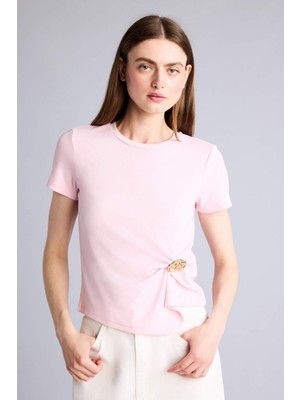 DeFacto Slim Fit Bisiklet Yaka Ribana Kısa Kollu Tişört G9551AX26SP
