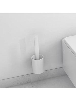 Assess Store Wallstoris Modern Tuvalet Fırçası Tutacağı, Mat Beyaz, 27927700