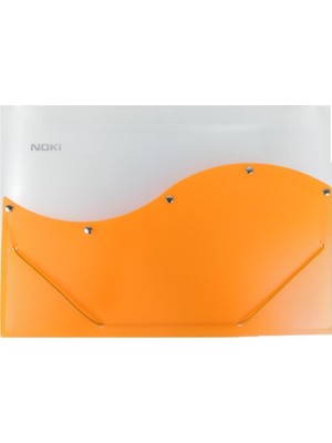 Noki S Seri 12 Bölmeli Lastikli Dosya Turuncu 32,5 cm x 25 cm Çıtçıtlı ve Pratik