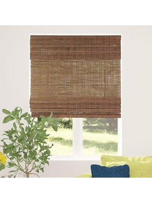 Assess Store Calyx Interıors Akülü Bambu Panjur, Işık Filtreleme, 77,5 cm G x 121,9 cm Y, Seylan Kestanesi