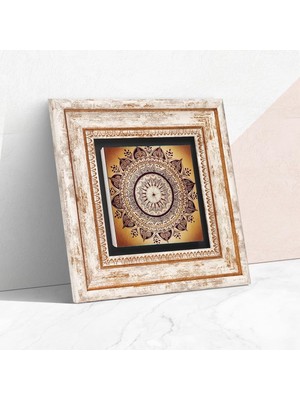 Assess Store Mandala Taş Duvar Tablosu - Çerçeveli Taş Tablo - Dekoratif Duvar Sanatı - Modern Ev ve Ofis Duvar Dekoru T1-228