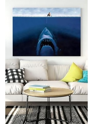 Assess Store (PSTER16702) Köpek Balığı Eğlenceli Mizahi Kanvas Tablo 21 x 30