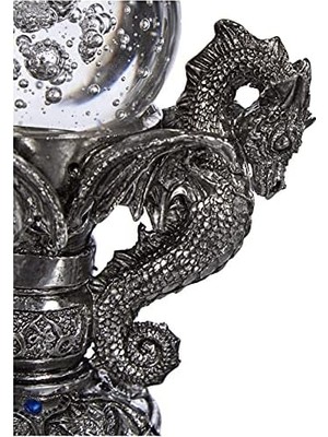 Assess Store Dragons Of Corfu Gotik Dekor Heykeli Küre Heykelcik, 13,8 Cm, Gümüş Krom