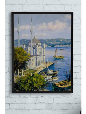 Assess Store (PSTER12915) Ortaköy Camii Çerçeveli Tablo 3 (40X50CM)