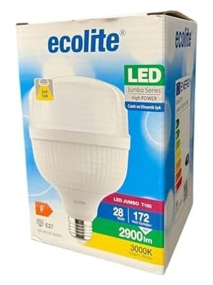 Assess Store LED Ampul 28W (172W Eşdeğer) - E27 Duy, 3000K Sarı Işık, 2900 Lümen, Enerji Tasarruflu LED Lamba, 149X100MM, Ac 220V, Dimmer Uyumlu Değil