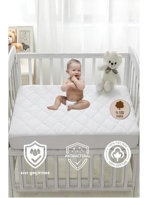 Assess Store Pamuk Kapitone Fitted Sıvı Geçirmez Bebek-Çocuk Alezi, Yatak Beşik Yatak Alezi 2440787943313