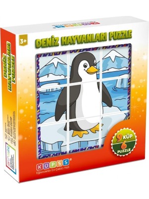 Assess Store Deniz Hayvanları 3D Puzzle - 9 Küp 6 Yapboz