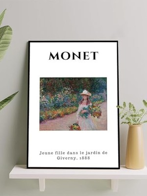 Assess Store , Young In The, Giverny'de Genç Kız Sanatsal Çerçeveli Tablo - Çerçeveli Poster