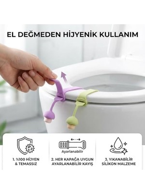 Assess Store Klozet Kapağı Hijyen Aparatı – Eller Değmeden Tuvalet Kapağı Kaldırma – Silikon Esnek Yapı, Kolay Montaj, Hijyenik Kullanım, Ev ve Ofis Için Uygun (2 Adet)
