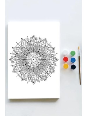 Assess Store (PSTER21575) Mandala Tuval Kanvas Tablo Boyama Hobi Seti 13 (40X60CM)