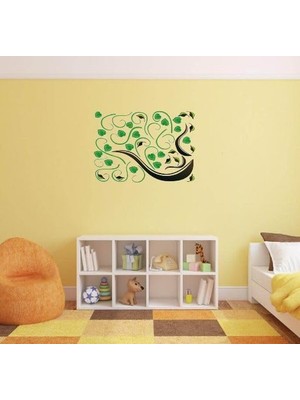 Assess Store Duvar Süsü (Sticker) 2 Adet Ağaçlı Şeffaf Filmli Pvc 70X50X0,5CM