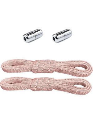 Hapshoe Ayarlanabilir 1 Çift Pudra Vidalı Kapsül Uçlu 6 Mm Lastik Pratik Bağcık