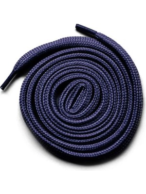 Hapshoe Lacivert 1 cm Kalınlığında 1 Çift Yassı Spor Ayakkabı Bağcığı