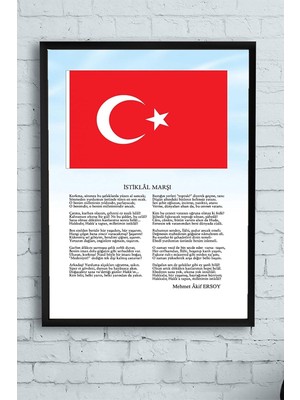 Assess Store (PSTER11355) Istiklal Marşı Çerçeveli Tablo 2 (21X30CM)