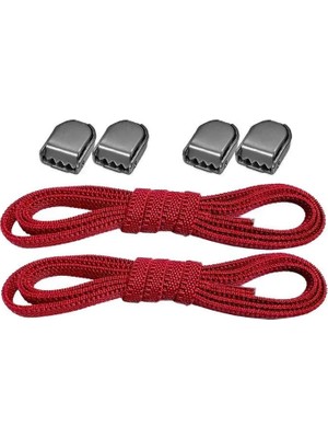 Hapshoe Akıllı Kilitli Ayarlanabilir 1 Çift Kırmızı 6 mm Lastik Pratik Bağcık