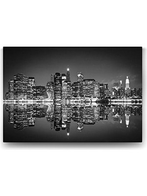 Assess Store Gece Yansıma Şehir Tablosu - 125X80CM