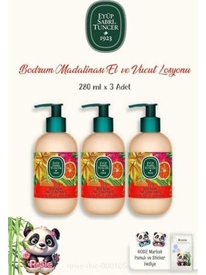 Assess Store 3 Adet Bodrum Mandalinası Vücut Losyonu 280 ml ve Rosıe