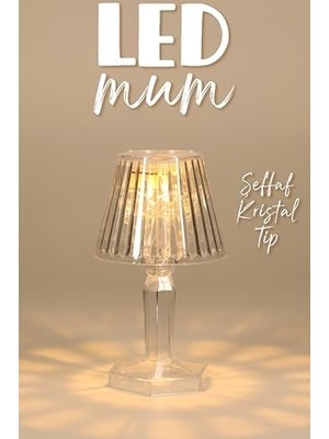 Assess Store 3 Adet LED Mum Kristal Tip Pil Dahil Ledli Dumansız Alev Yapay Dekoratif Mum Dekor Işığı Şeffaf P288