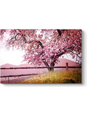 Assess Store Pembe Yapraklı Ağaç Tablosu 45 x 30